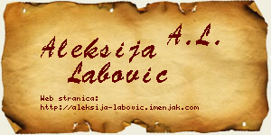 Aleksija Labović vizit kartica